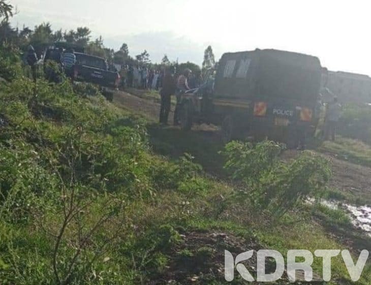 The crime scene where the bodies of Syombua and her two children were found buried. Photo K24