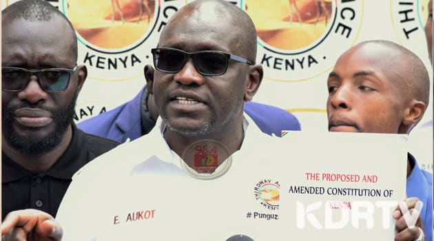 Ekuru Aukot during a press conference on punguza mzigo bill. PHOTO CFM MOSES KAUKI