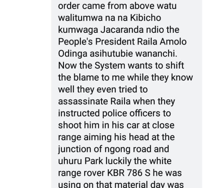 Mike Sonko on Raila assassination