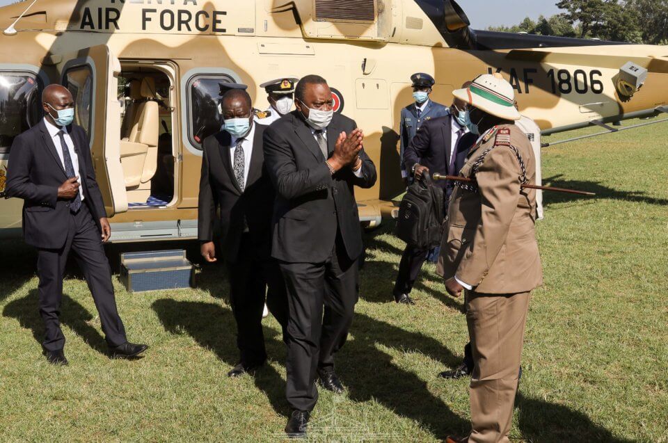 Uhuru arrives at Gusii Stadium