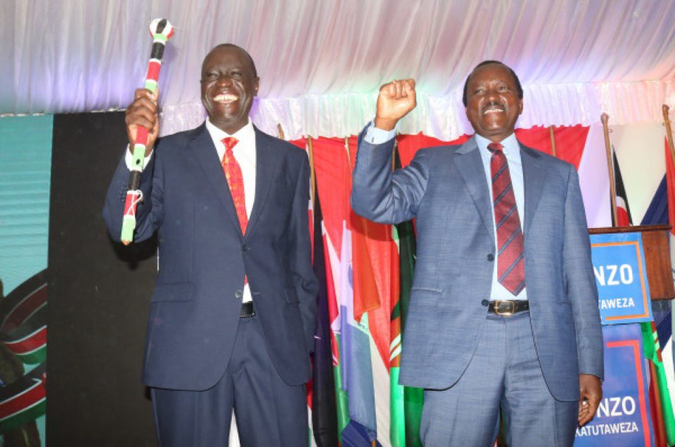 Wiper leader Kalonzo Musyoka and his running mate Sunkuli