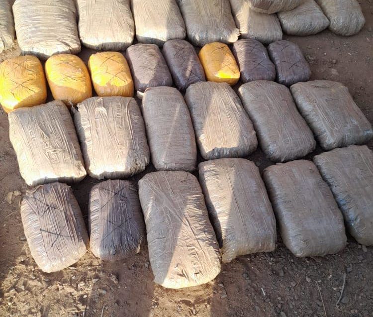 Nabbed bhang by the police