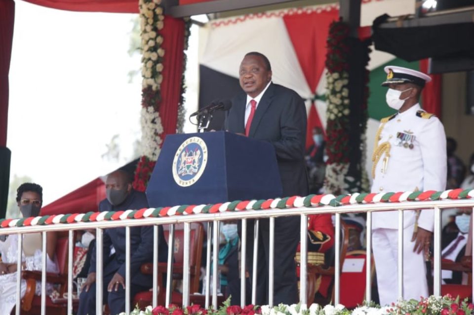 President Uhuru Kenyatta addressing the nation during Madaraka celebration