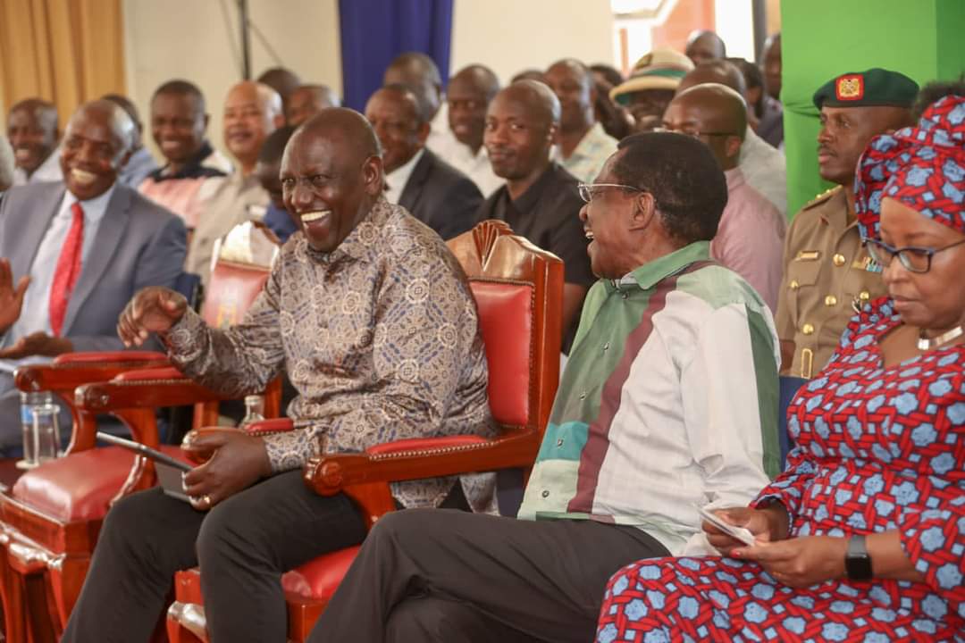 File image of President William Ruto and Siaya Governor James Orengo.