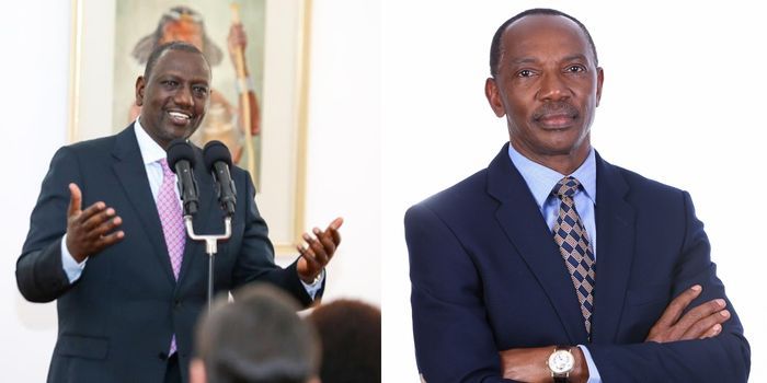 A collage of President William Ruto (left) and Business tycoon Humphrey Kariuki (right)