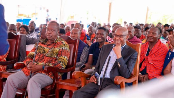 File image of Richard Ole Kenta with Fred Matiang'i.